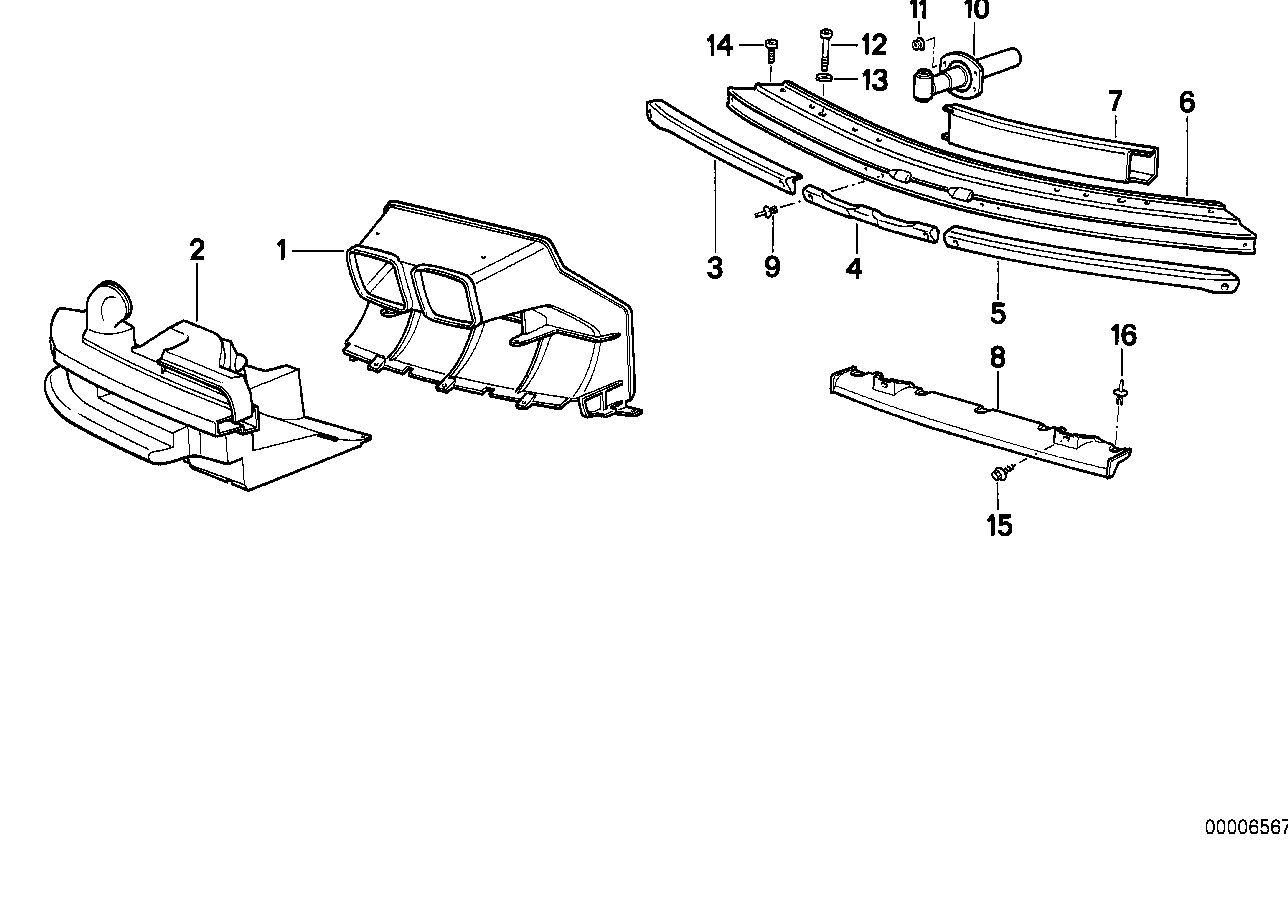 Hållare stoetfaangare fram/luftstyrning