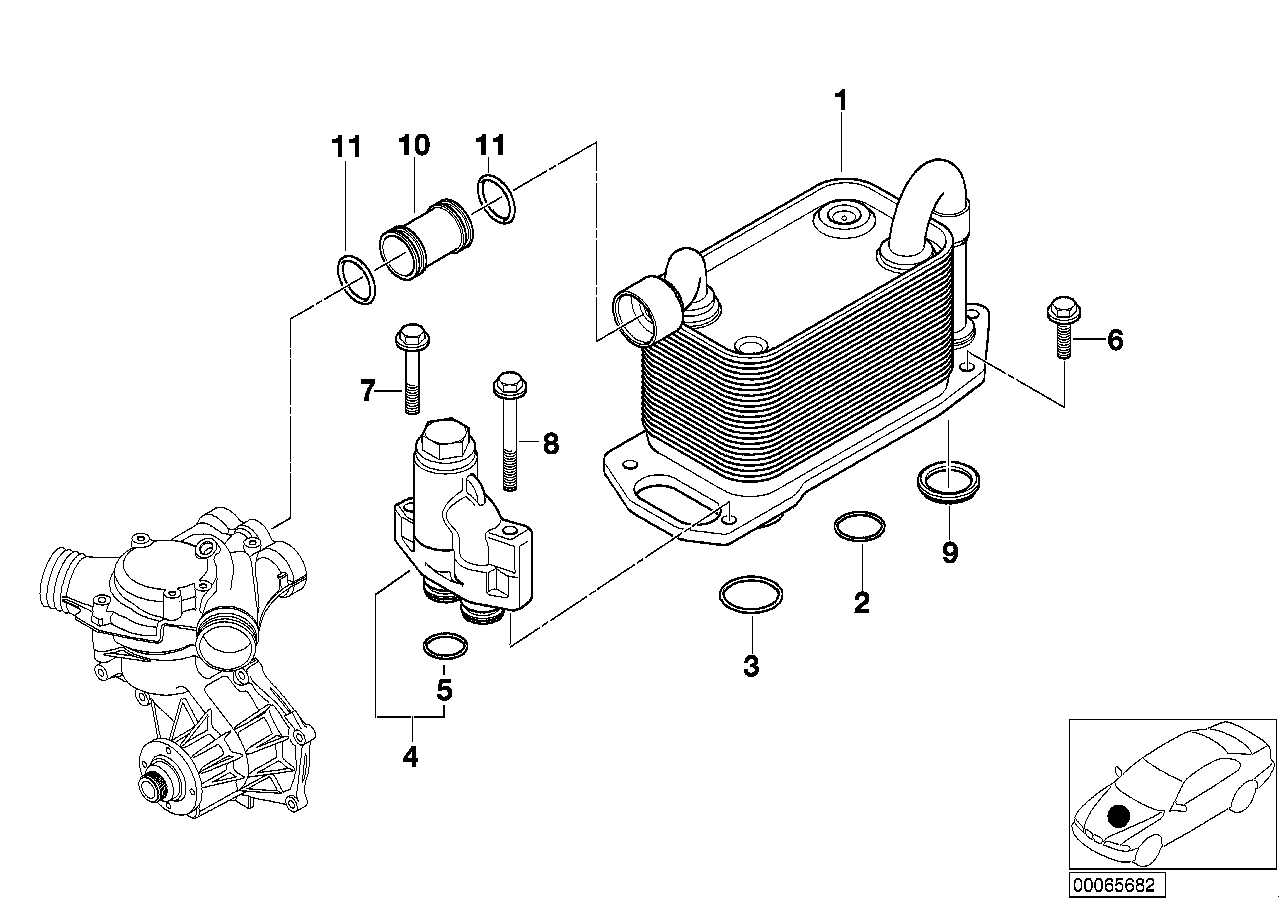 Sistema óleo/refrigeração óleo motor