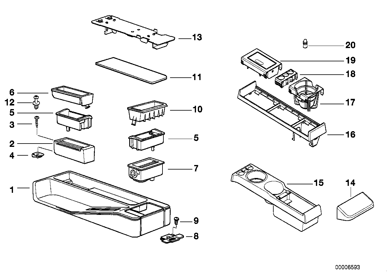 Mittelkonsole Ablegefächer