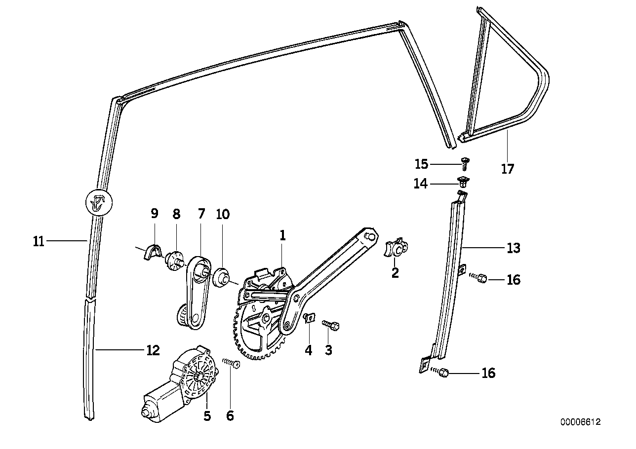 Türfenstermechanismus hinten