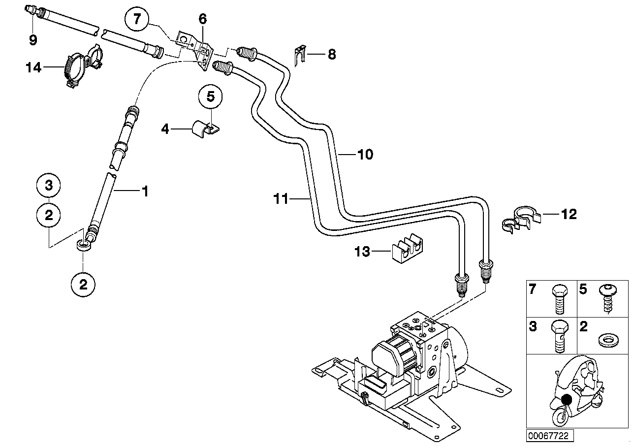 Bromsledningar fram ABS