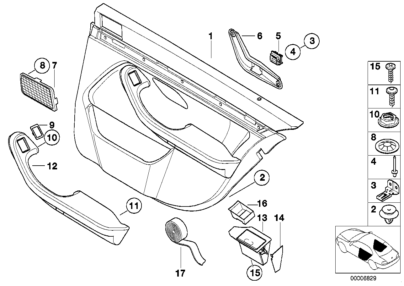 Revestimiento de puerta, trasera