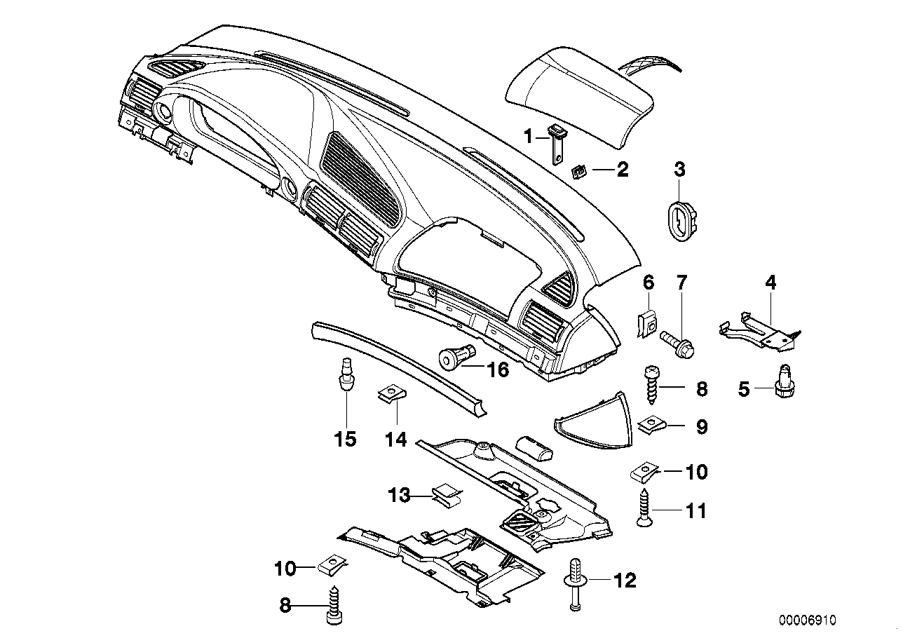 Monteringsdetaljer instrumentpanel