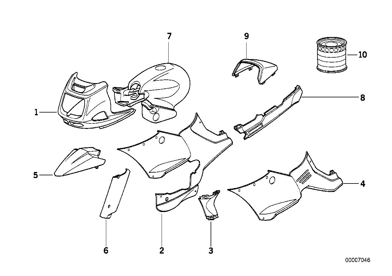 Componentes pintados 764 prata titânio