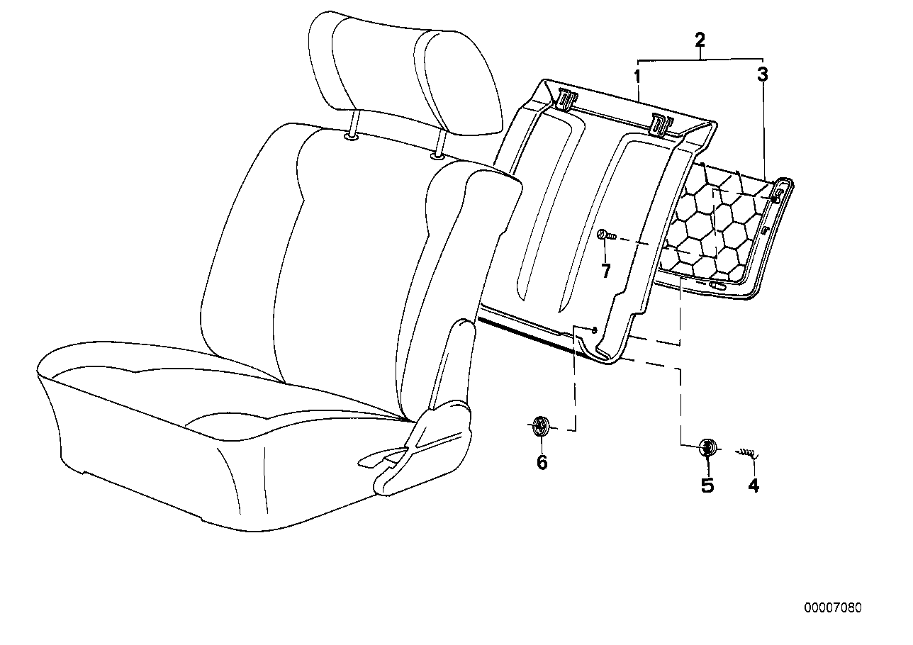 Rear panel/net storage partition