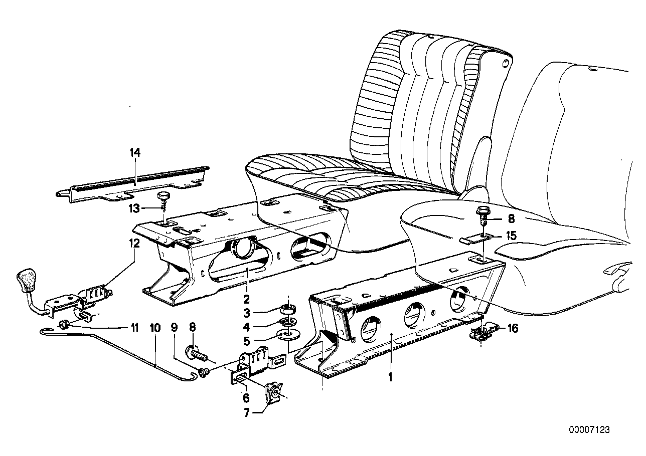 Asiento delantero-armazon soport.asiento