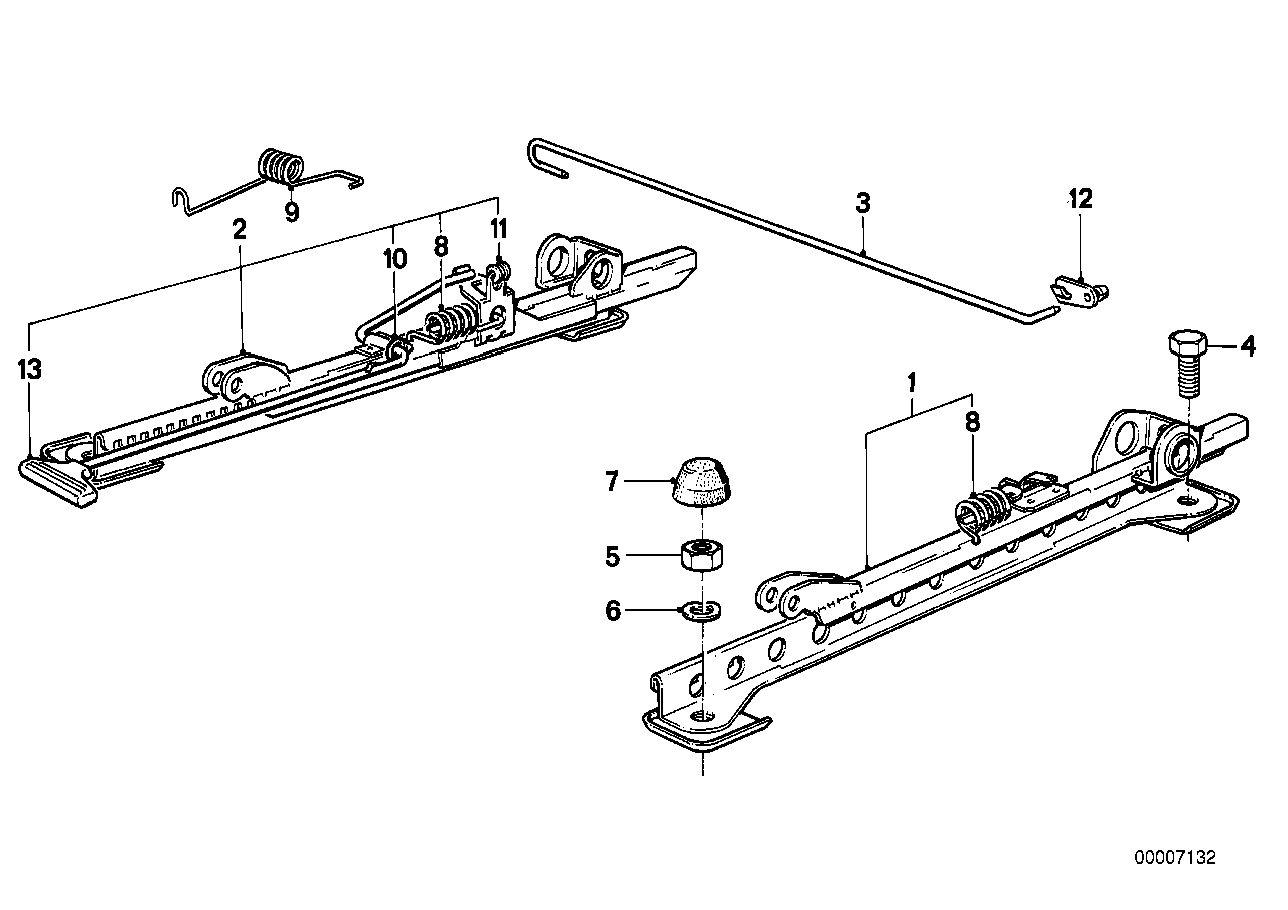 BMW sportseat seat rail