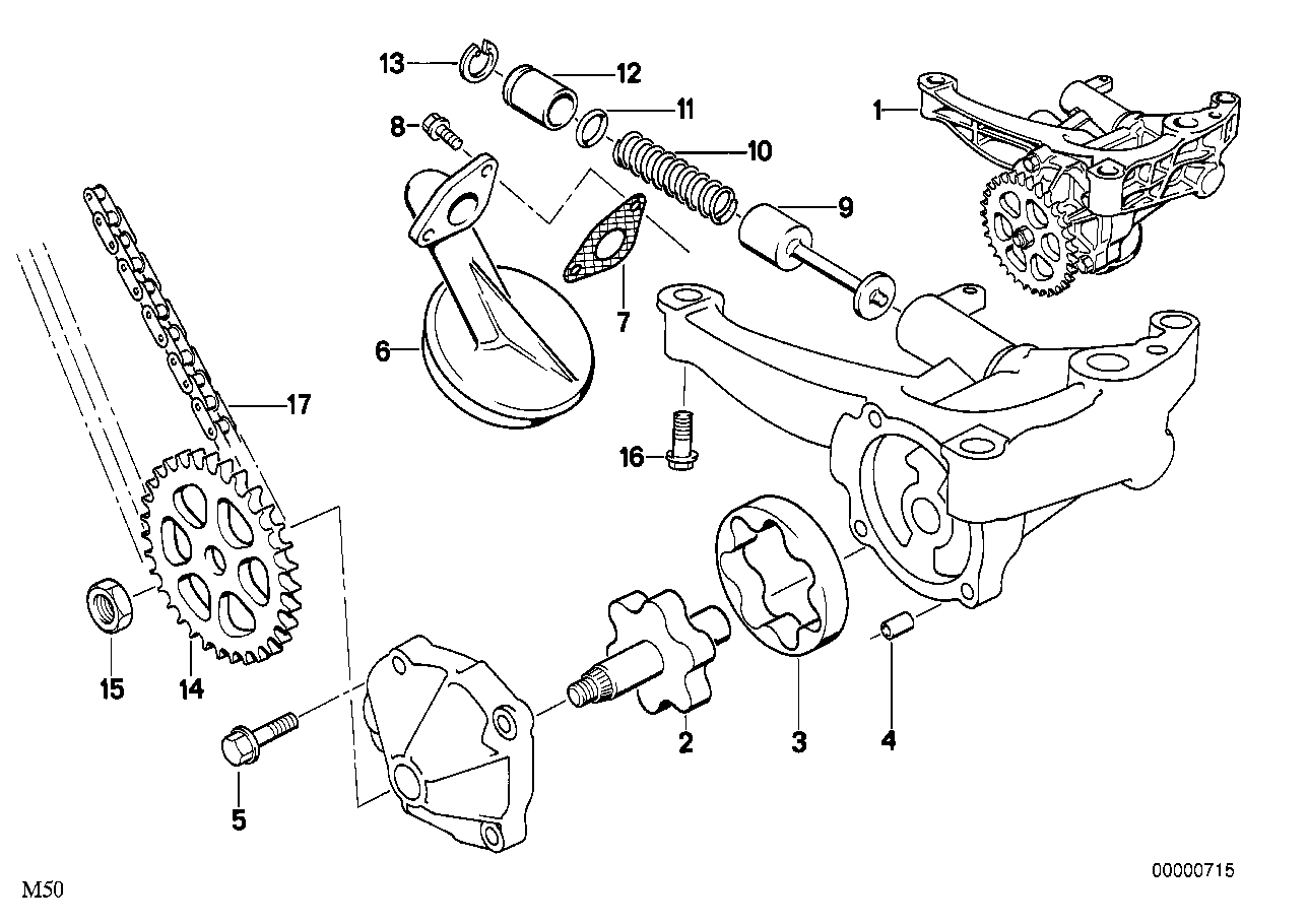 Olievoorziening/Oliepomp m aandrijving