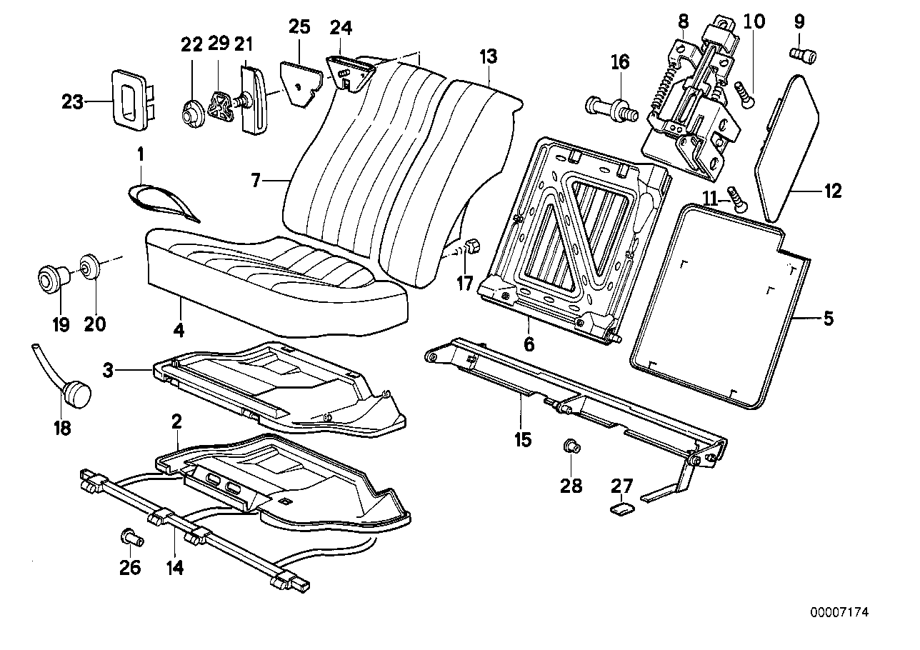 Rear seat parts