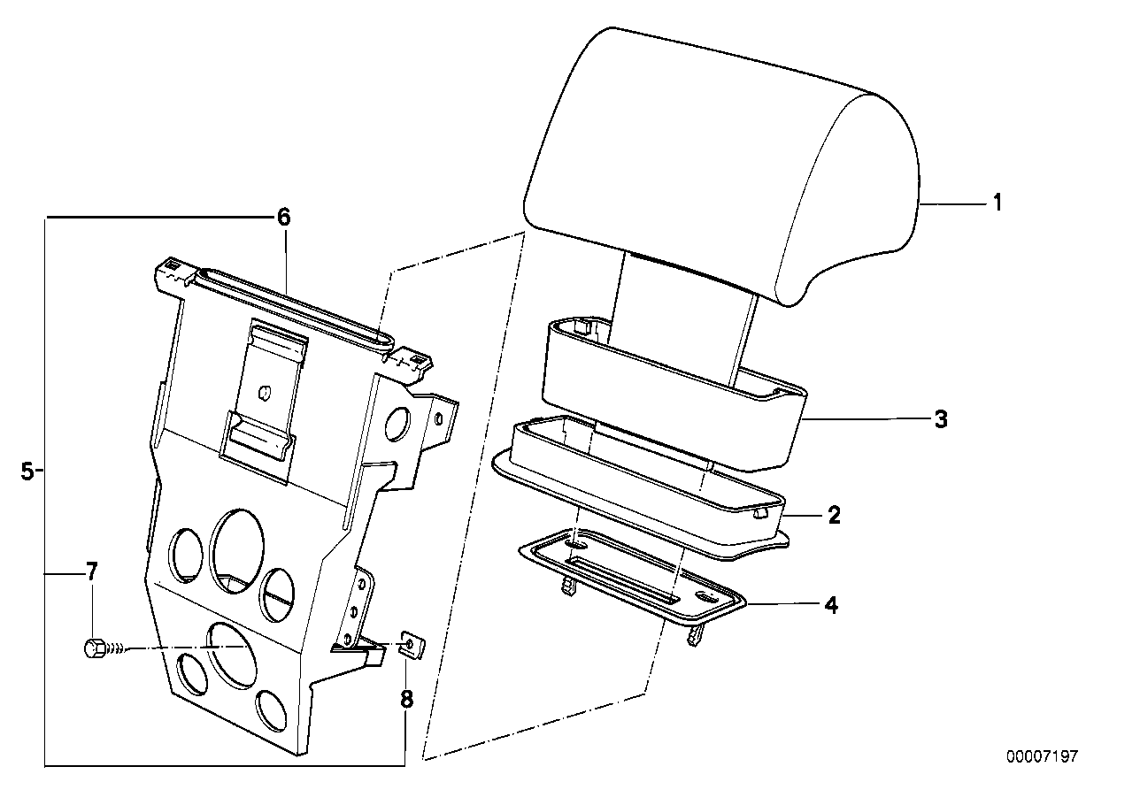 Zagłówek tylny mechaniczny