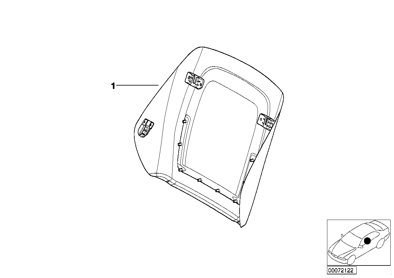 Indiv. rear panel, sports seat, leather