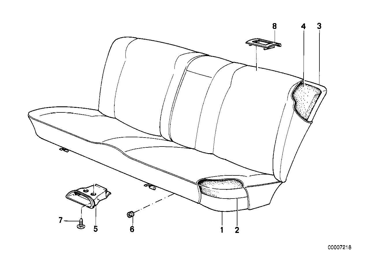 Asiento trasera piez.sueltas