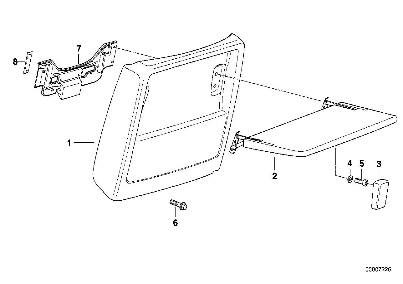 Pared dorsal asiento/mesa ripigabile