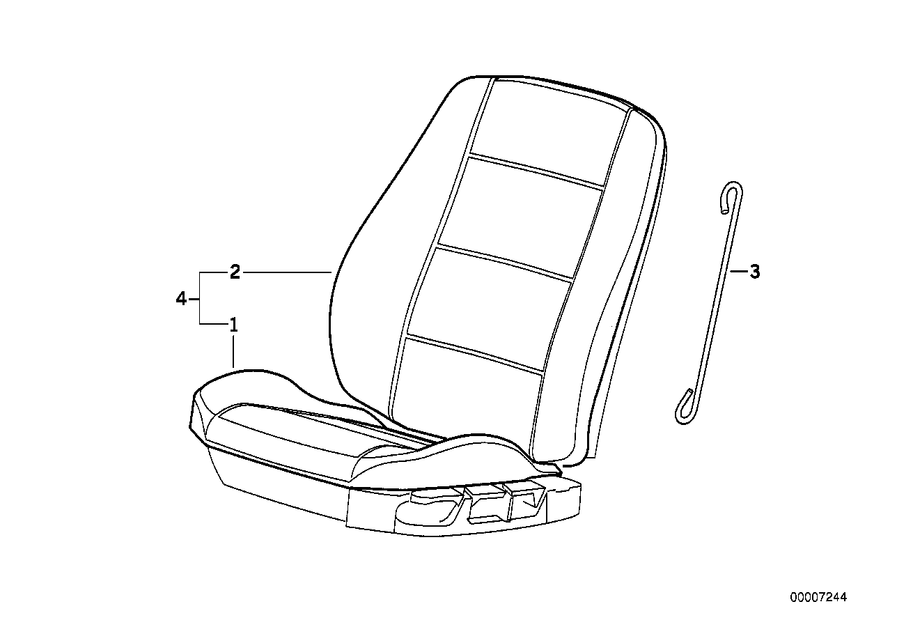 Asiento delant. acolchado y tapizado