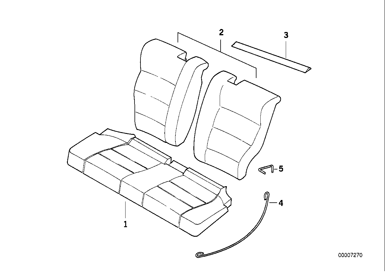 Seat,rear,cushion&cover, through-loading