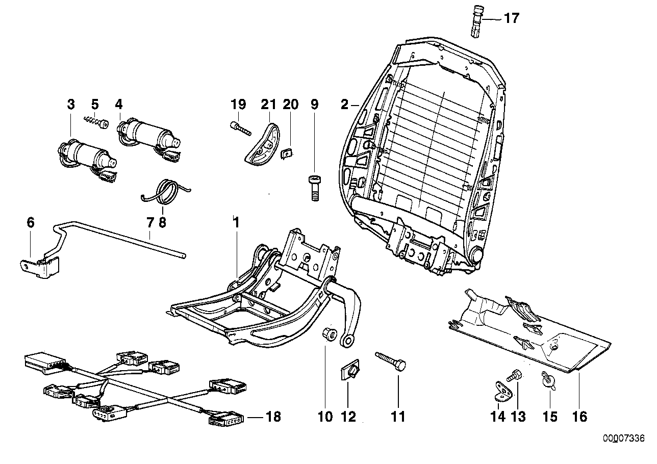 BMW sports seat frame electrical