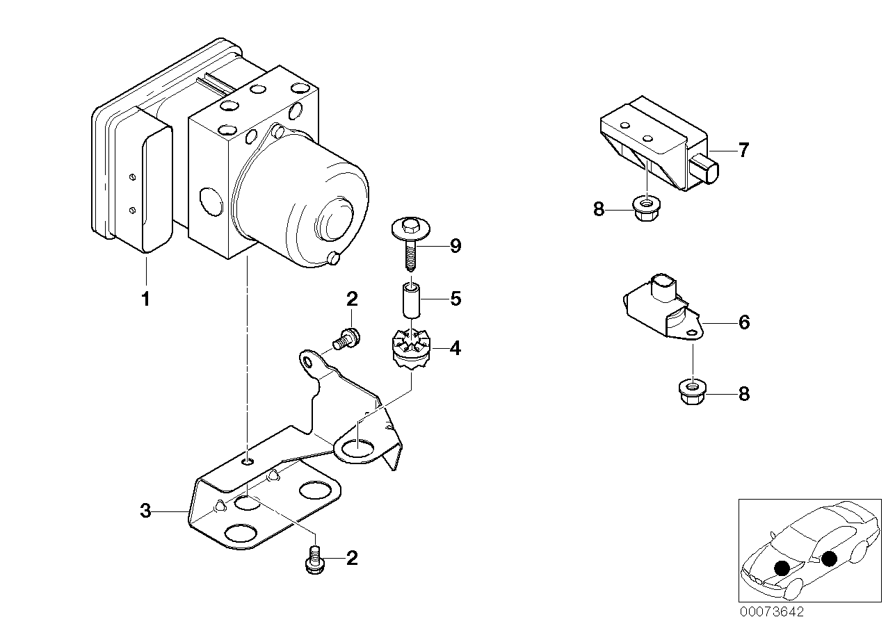 Hydro unit DSC/fastening/sensors