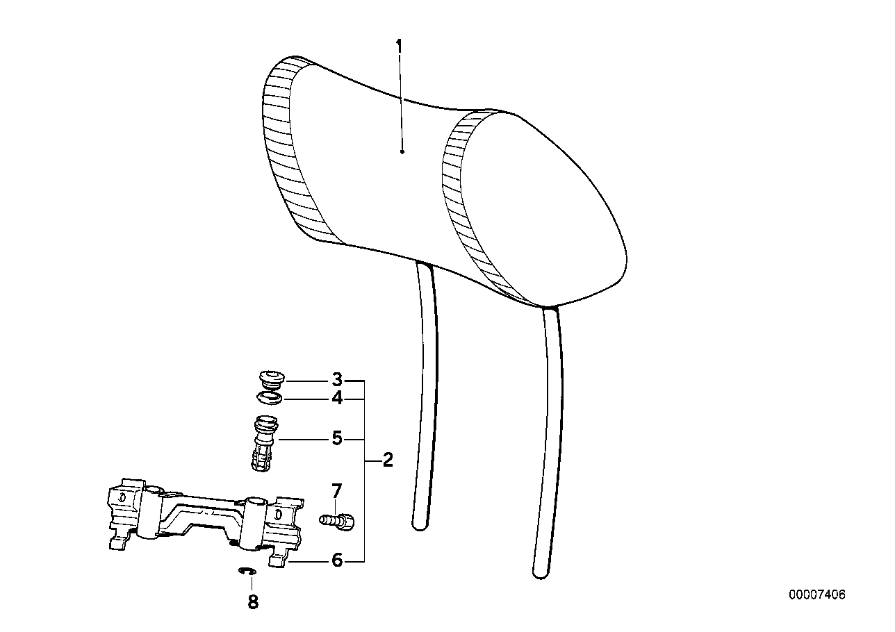 Mechanical headrest rear