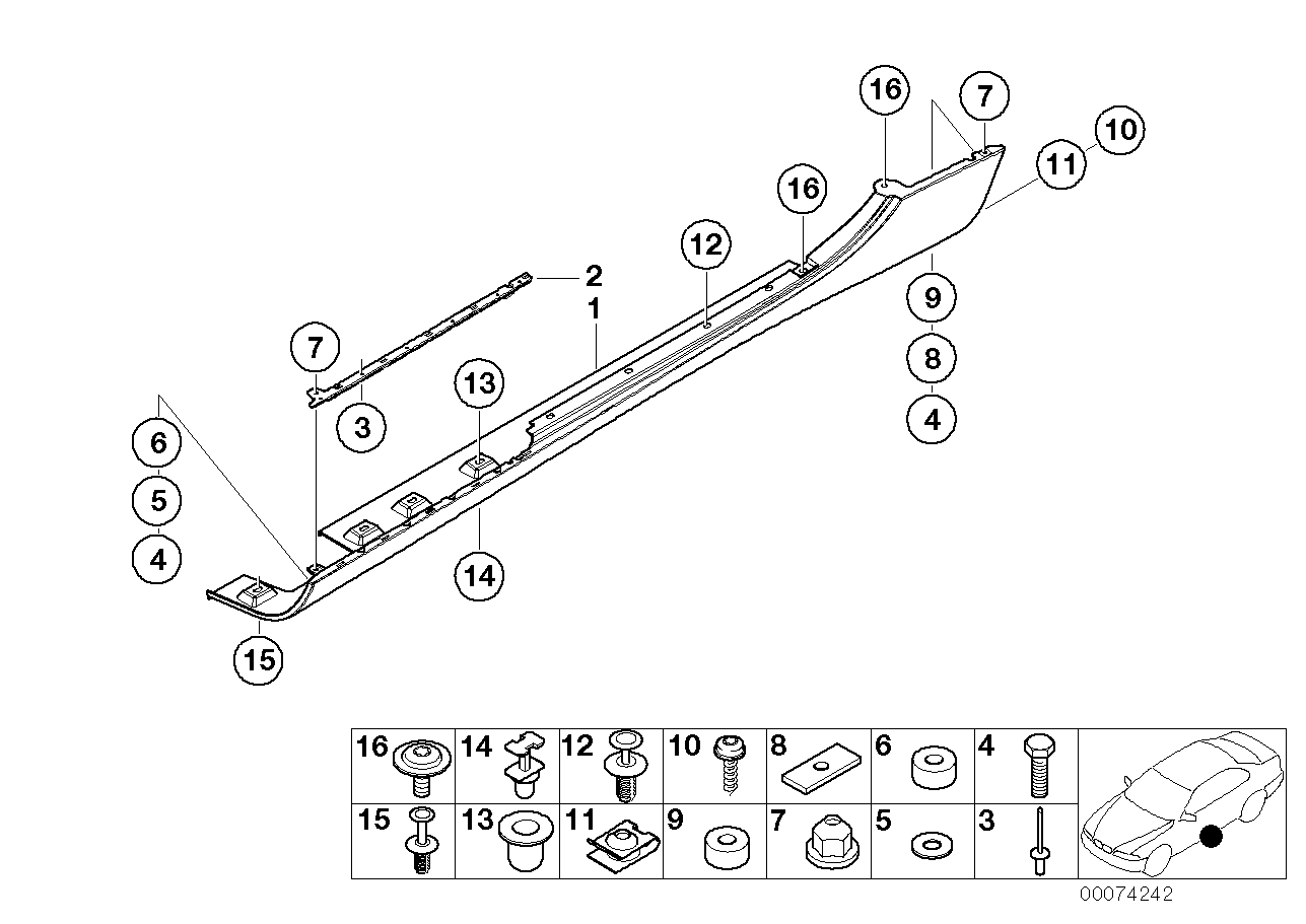 Cover door sill / wheel arch