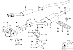 Catalytic converter/front silencer