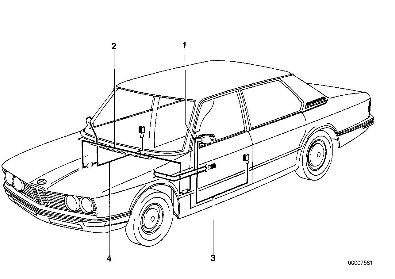 Kabelset elektrische buitenspiegel