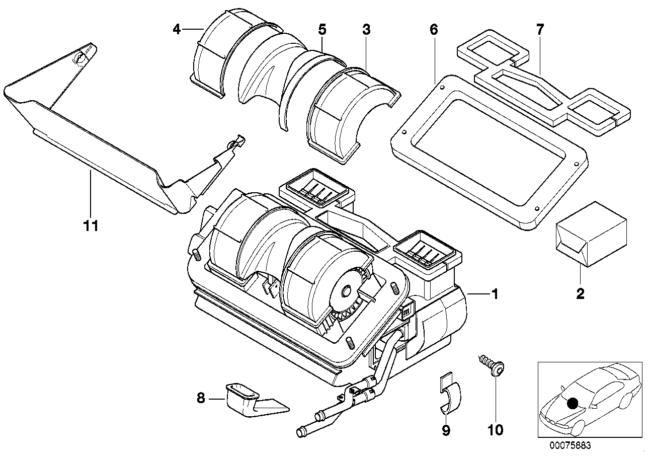 Housing parts, heater Behr