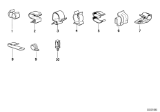 Various cable clamps