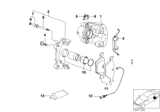 Bakhjulsbromsbromsbelägg-sensor