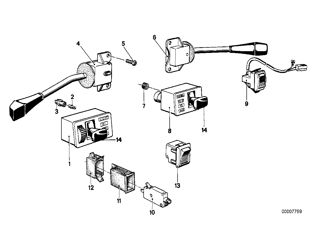 Steering column switch