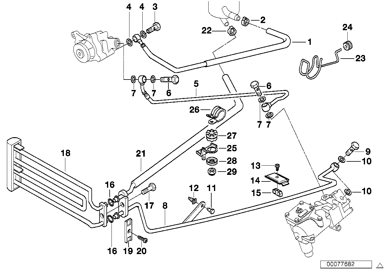 Servodireccion hidraulica-tuberias aceit