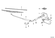 Single parts for rear window wiper