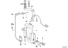 Single parts for rear window cleaning