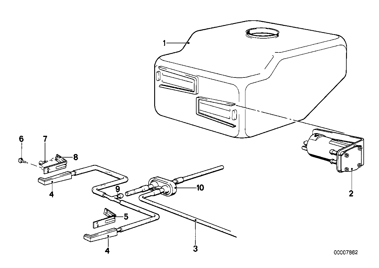 Single parts for head lamp cleaning