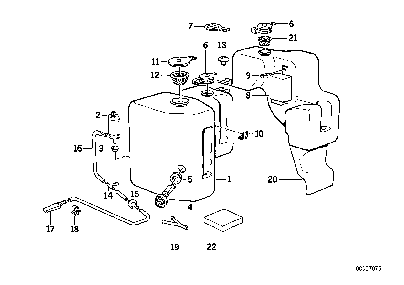 Single parts for head lamp cleaning