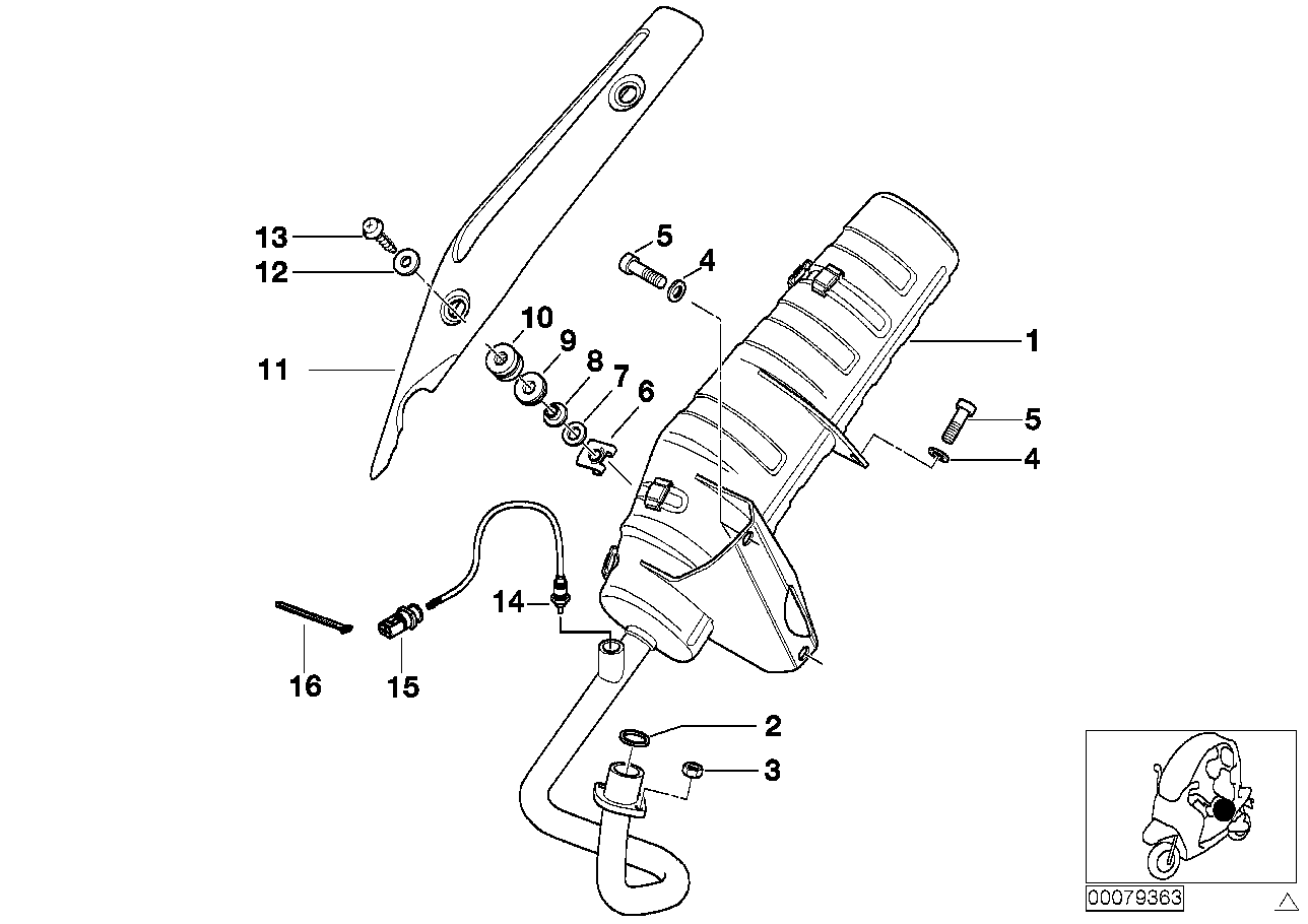 Pièces d'échappement avec fixation