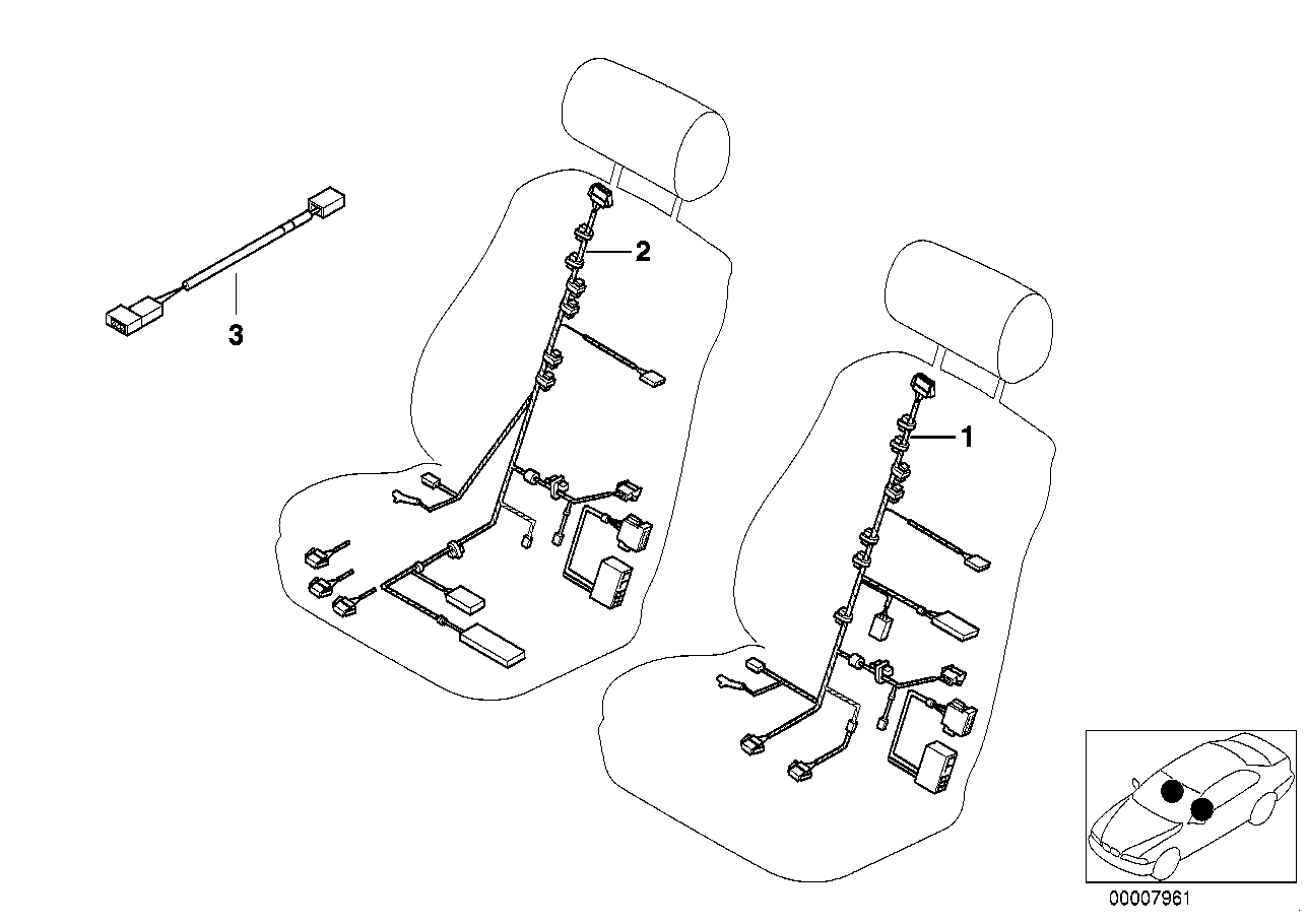 Individual cable set, seat