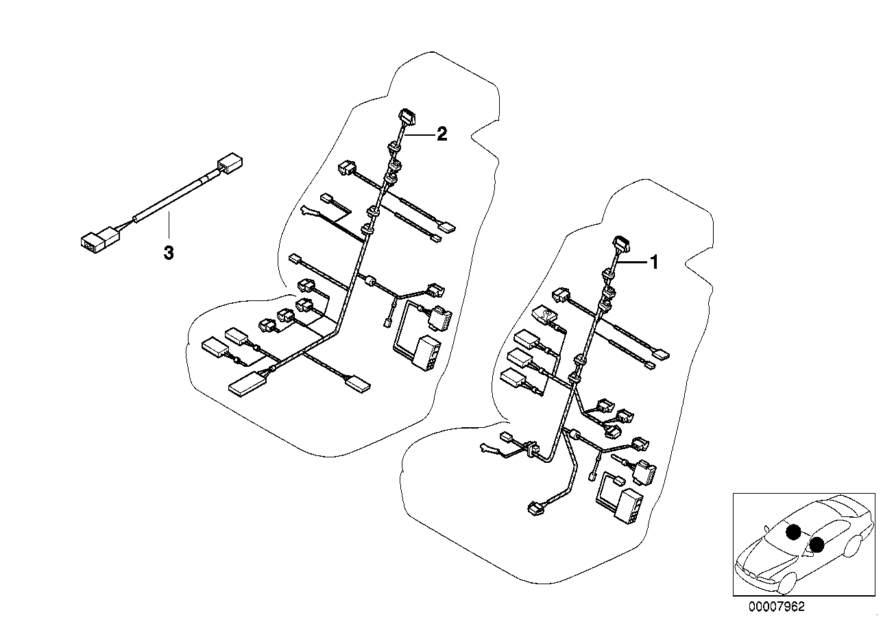 Electr.adjust.comfort seat wiring set