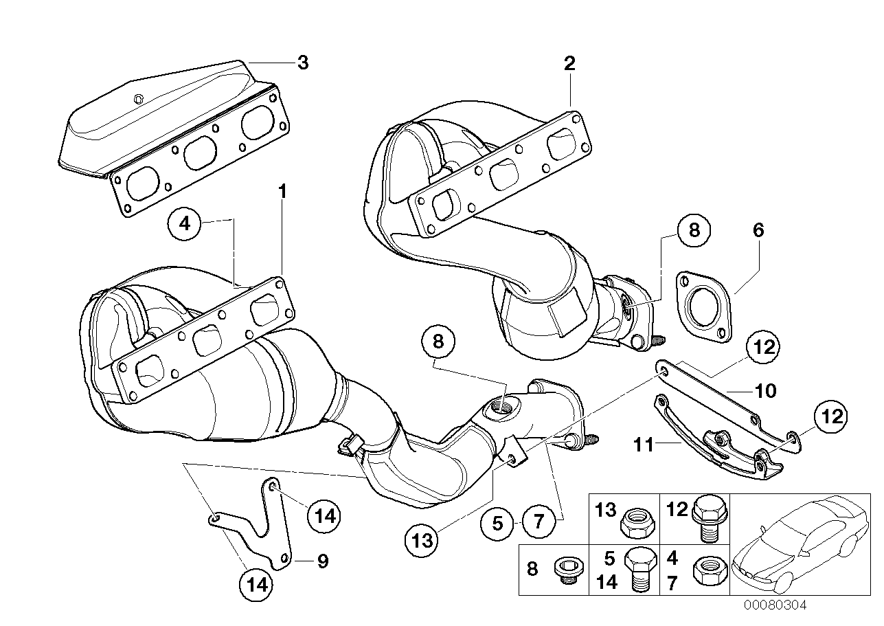 Abgaskrümmer mit Katalysator