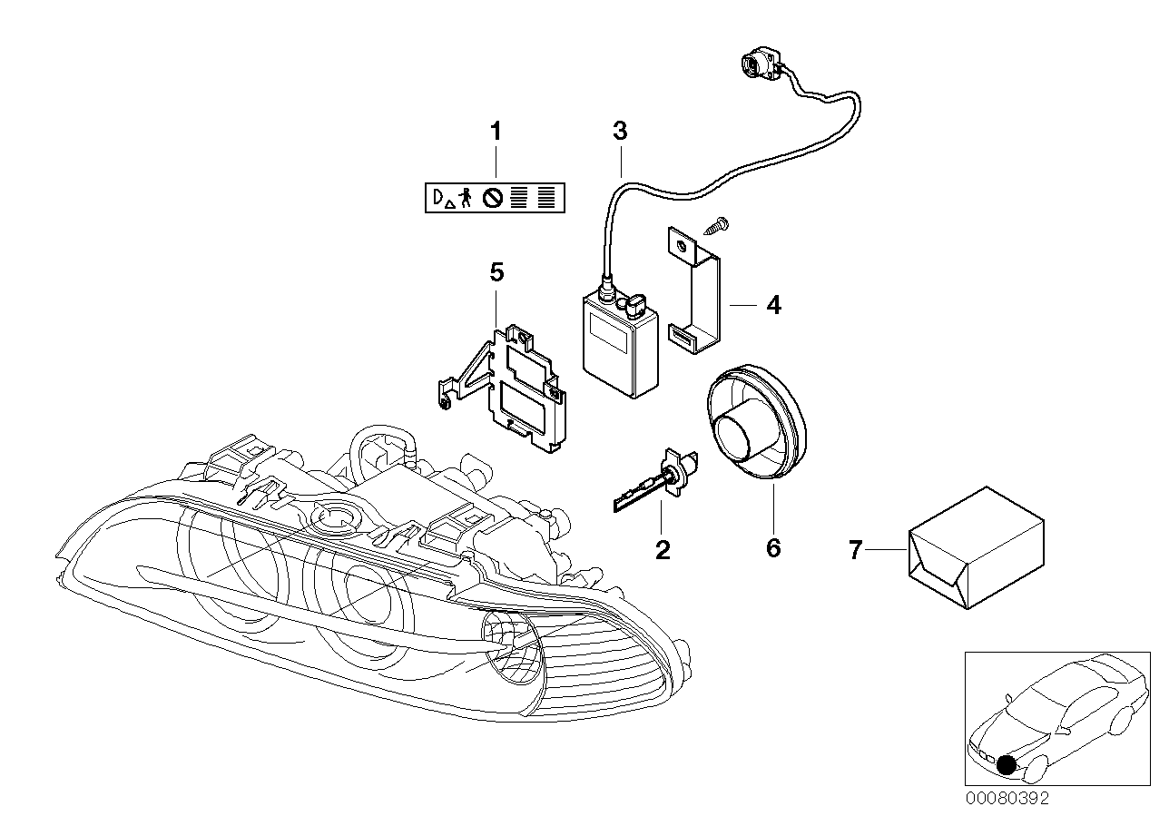 Faro, pezzi elettron., luce xeno