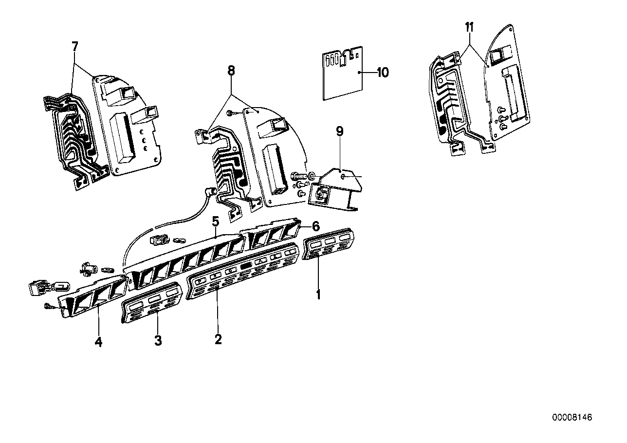 Tabla lámparas de control/placa circuito