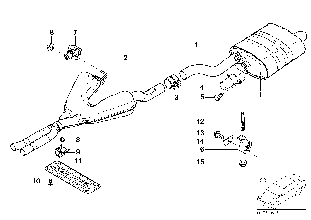 Centre and rear silencer