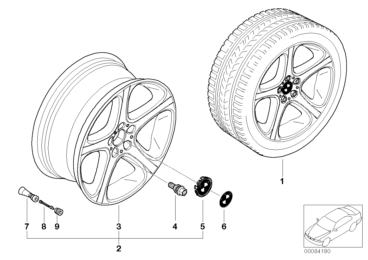 BMW LA wheel, star spoke 87