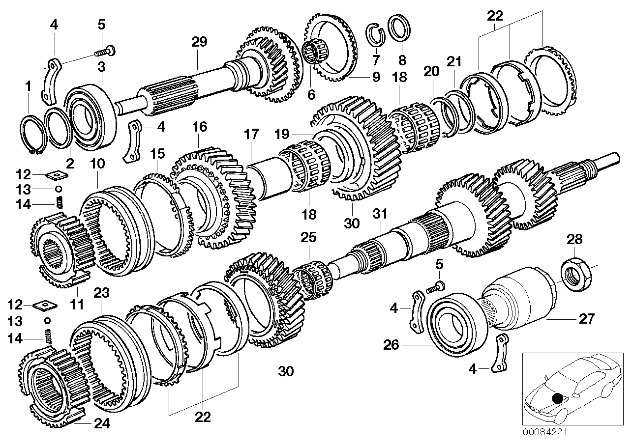 S5D...Z drive shaft/output shaft 4-wheel