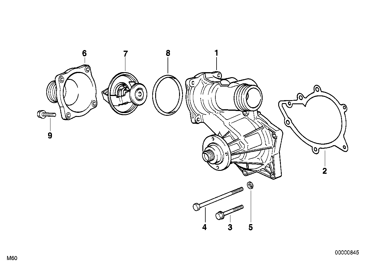 Kylsystem-vattenpump/thermostat