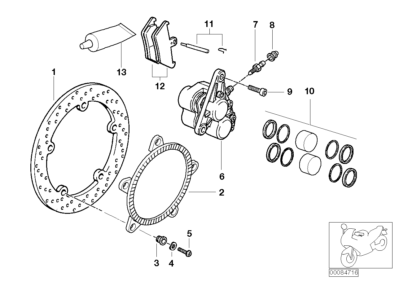 Framhjulsbroms utan Integral ABS