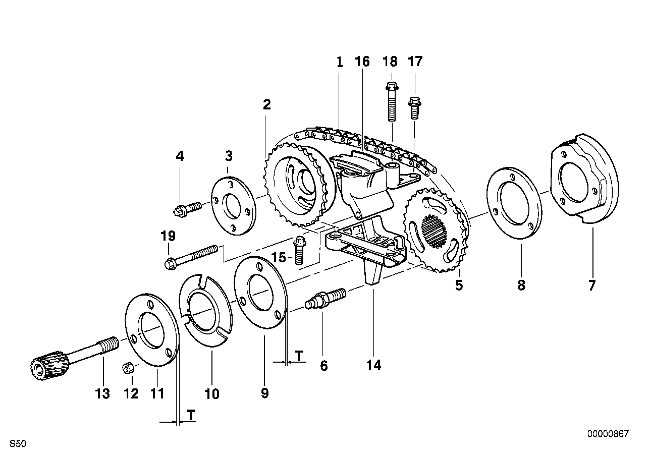 Mechanizm ster.-łańcuch sterujący górny