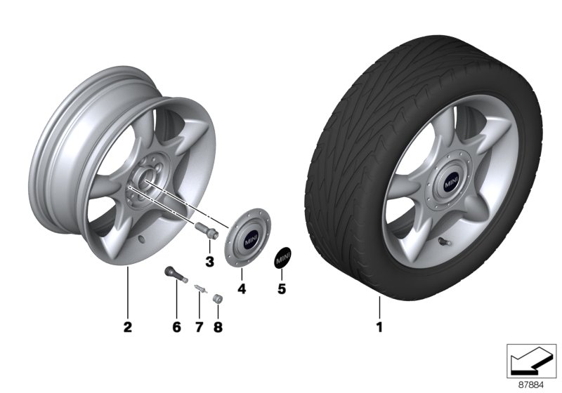 MINI alloy wheel 5-spider spoke 83