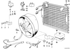 Air condit.condenser and mounting parts