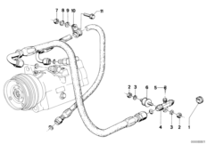 Air cond.system-valve/hose attachment