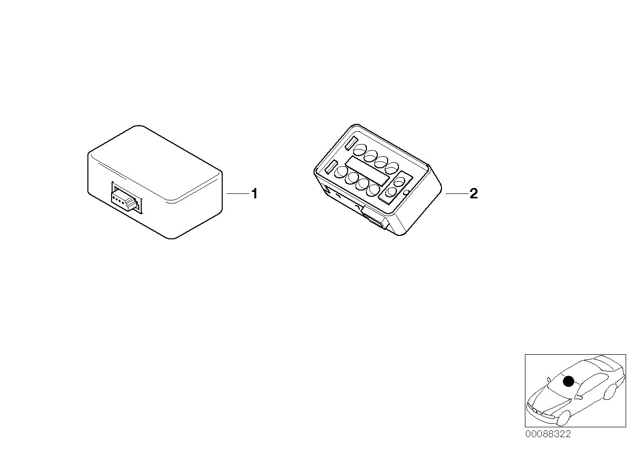 Onderdelen v regensensor